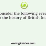 Consider the following events in the history of British India