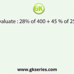 Evaluate : 28% of 400 + 45 % of 250