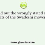 Find out the wrongly stated after effects of the Swadeshi movement.