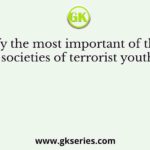 Identify the most important of the early secret societies of terrorist youth set-up