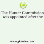The Hunter Commission was appointed after the