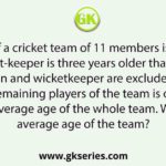 The captain of a cricket team of 11 members is 26 years old,