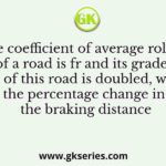 The coefficient of average rolling friction of a road is fr and its grade is +G%. If the grade of this road is doubled, what will be the percentage change in the braking distance