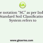 The notation “SC” as per Indian Standard Soil Classification System refers to