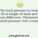 The stack pressure is created by 10 m height of stack and 15°C temperature difference. Themotive force due to the stack pressure over a cross section
