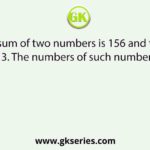 The sum of two numbers is 156 and their HCF is 13. The numbers of such number pairs is