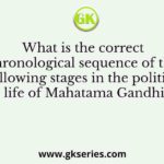 What is the correct chronological sequence of the following stages in the political life of Mahatama Gandhi?