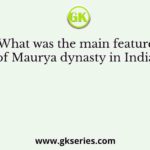 What was the main feature of Maurya dynasty in India?