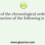Which of the chronological order for the construction of the following is correct?