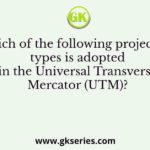Which of the following projection types is adopted in the Universal Transverse Mercator (UTM)?