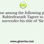 Which one among the following prompted Rabindranath Tagore to surrender his title of ‘Sir’