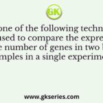 Which one of the following techniques can be used to compare the expression of a large number of genes in two biological samples in a single experiment?