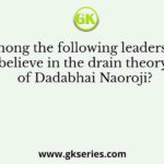 Who among the following leaders did not believe in the drain theory of Dadabhai Naoroji?