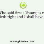 Who said first : “Swaraj is my birth right and I shall have it”.