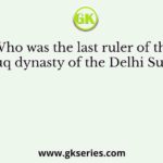 Who was the last ruler of the Tughluq dynasty of the Delhi Sultanate?
