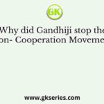 Why did Gandhiji stop the Non- Cooperation Movement?