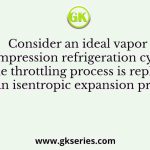 Consider an ideal vapor compression refrigeration cycle. If the throttling process is replaced by an isentropic expansion process
