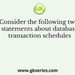 Consider the following two statements about database transaction schedules