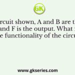 In the circuit shown, A and B are the inputs and F is the output. What is the functionality of the circuit?
