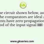 In the circuit shown below, assume that the comparators are ideal and all components have zero propagation delay. In one period of the input signal 𝑉𝑖𝑛 = 6 sin(𝜔𝑡)