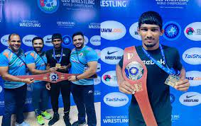 Mohit Kumar, representing India, emerged victorious in the men's 61 kg freestyle category