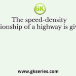 The speed-density relationship of a highway is given as