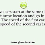 Two cars start at the same time from the same location and go in the same direction. The speed of the first car is 50 km/h and the speed of the second car is 60 km/h