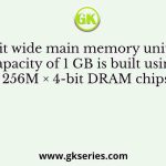 A 32-bit wide main memory unit with a capacity of 1 GB is built using 256M × 4-bit DRAM chips
