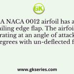 A NACA 0012 airfoil has a trailing edge flap. The airfoil is operating at an angle of attack of 5 degrees with un-deflected flap