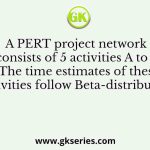 A PERT project network consists of 5 activities A to E. The time estimates of these activities follow Beta-distribution