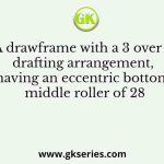 A drawframe with a 3 over 3 drafting arrangement, having an eccentric bottom middle roller of 28