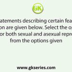A few statements describing certain features of reproduction are given below. Select the options that are true for both sexual and asexual reproduction from the options given