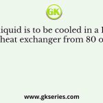 A hot liquid is to be cooled in a 1-1 shell and tube heat exchanger from 80 oC to 50 oC