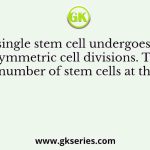 A single stem cell undergoes 10 asymmetric cell divisions. The number of stem cells at the