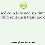 An unbiased coin is tossed six times in a row and four different such trials are conducted