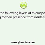 Arrange the following layers of microsporangium according to their presence from inside to outside.