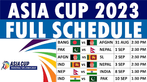 Asia Cup 2023 Schedule- Match List, Venue and Result