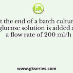 At the end of a batch culture, glucose solution is added at a flow rate of 200 ml/h