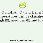 Consider Guwahati (G) and Delhi (D) whose temperatures can be classified as high (𝐻), medium (𝑀) and low (𝐿)