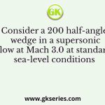 Consider a 200 half-angle wedge in a supersonic flow at Mach 3.0 at standard sea-level conditions