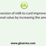 Conversion of milk to curd improves its nutritional value by increasing the amount of