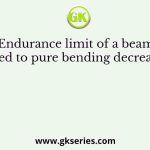 Endurance limit of a beam subjected to pure bending decreases with