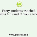 Forty students watched films A, B and C over a week