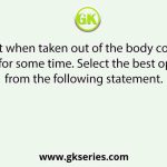 Frogs heart when taken out of the body continues to beat for some time. Select the best option from the following statement.