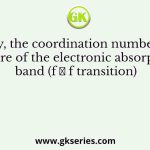 Generally, the coordination number and the nature of the electronic absorption band (f → f transition)