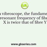 In a vibroscope, the fundamental resonant frequency of fibre X is twice that of fibre Y