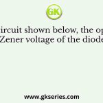 In the circuit shown below, the op-amp is ideal and Zener voltage of the diode is 2.5 volts