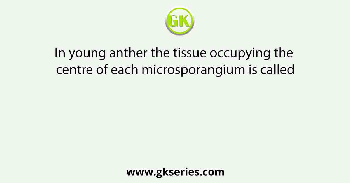 In young anther the tissue occupying the centre of each microsporangium is called