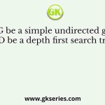 Let G be a simple undirected graph. Let TD be a depth first search tree of G