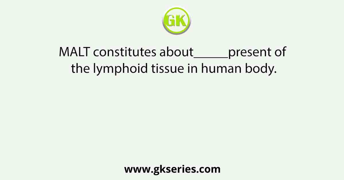 MALT constitutes about_____present of the lymphoid tissue in human body.